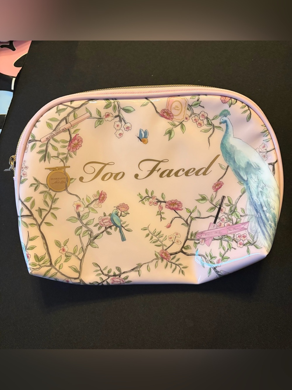 TOO FACED LIMITED EDITION PINK FLORAL MAKEUP BAG!!!